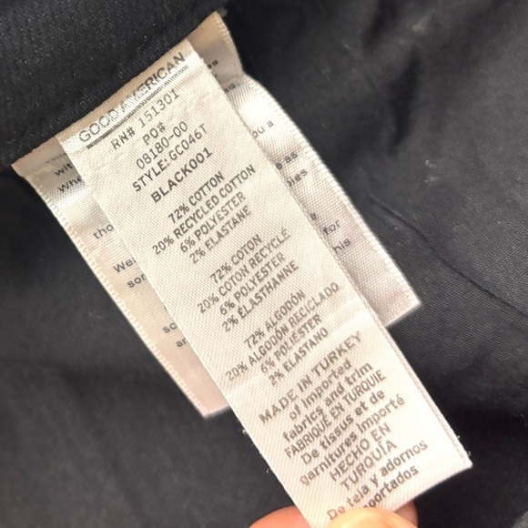 NWOT Good American Black Coated Midrise Tummy Control Butt Lift Pants (15) - Picture 11 of 15